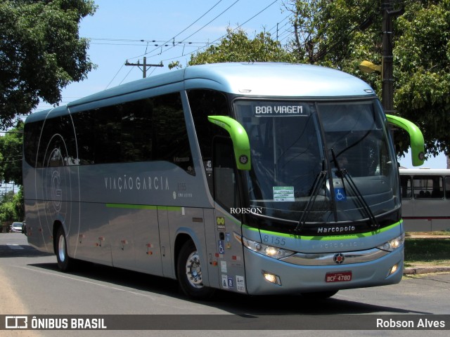 Viação Garcia 8155 na cidade de Paranavaí, Paraná, Brasil, por Robson Alves. ID da foto: 9612341.