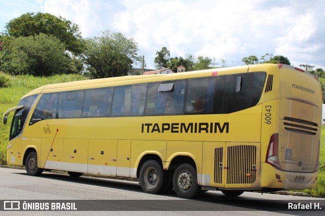 Viação Itapemirim 60043 na cidade de Barra do Piraí, Rio de Janeiro, Brasil, por Rafael H.. Número da foto: #9644195.