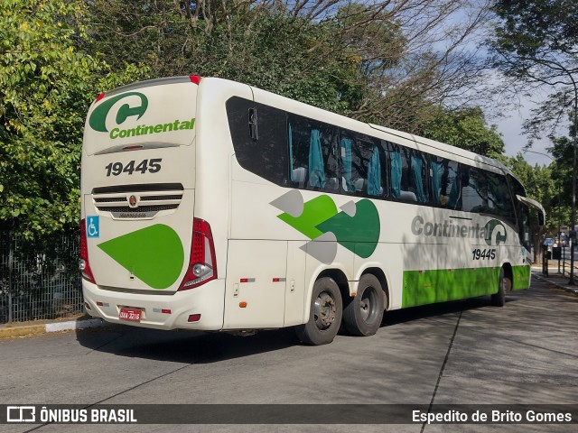 Viação Continental de Transportes 19445 na cidade de São Paulo, São Paulo, Brasil, por Espedito de Brito Gomes. Número da foto: #9644780.