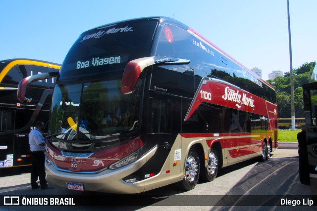 Santa Maria Fretamento e Turismo 1100 na cidade de São Paulo, São Paulo, Brasil, por Diego Lip. ID da foto: 9645160.