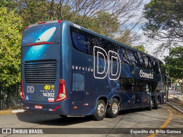 Viação Cometa 14302 na cidade de São Paulo, São Paulo, Brasil, por Espedito de Brito Gomes. ID da foto: 9644829.