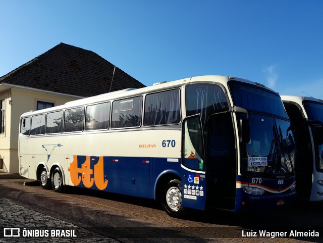 TTL Transporte Turismo 670 na cidade de Porto Alegre, Rio Grande do Sul, Brasil, por Luiz Wagner Almeida. Número da foto: #9643422.