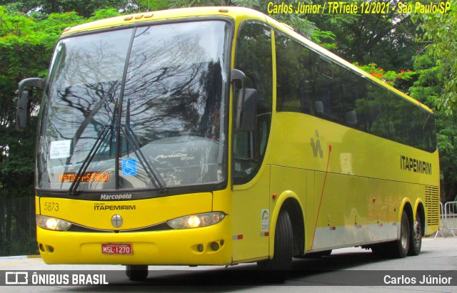 Viação Itapemirim 5873 na cidade de São Paulo, São Paulo, Brasil, por Carlos Júnior. ID da foto: 9648107.