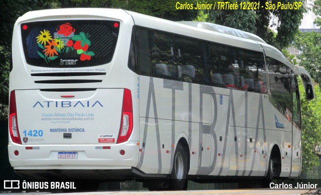 Viação Atibaia São Paulo 1420 na cidade de São Paulo, São Paulo, Brasil, por Carlos Júnior. ID da foto: 9647626.