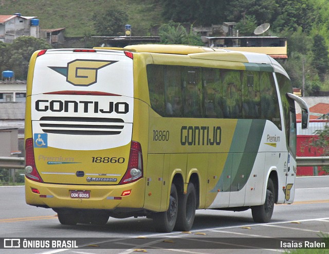 Empresa Gontijo de Transportes 18860 na cidade de Santos Dumont, Minas Gerais, Brasil, por Isaias Ralen. Número da foto: #9650242.