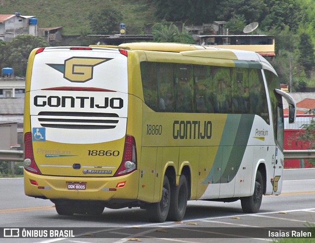 Empresa Gontijo de Transportes 18860 na cidade de Santos Dumont, Minas Gerais, Brasil, por Isaias Ralen. ID da foto: 9650242.