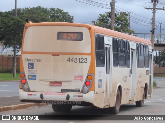 Auto Viação Marechal Brasília 443123 na cidade de Taguatinga, Distrito Federal, Brasil, por João Gonçalves. ID da foto: 9650317.