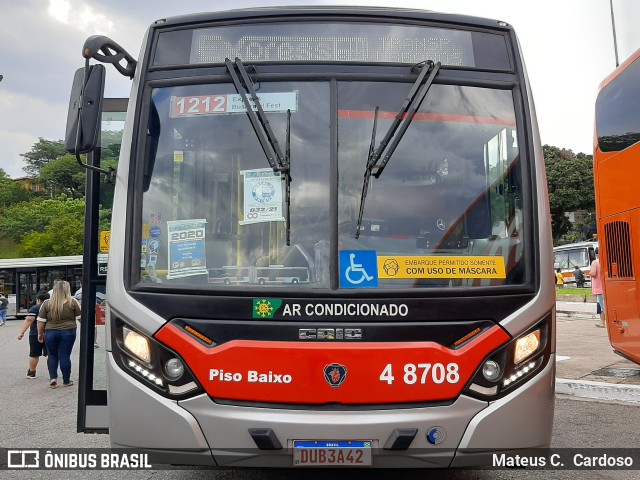Express Transportes Urbanos Ltda 4 8708 na cidade de São Paulo, São Paulo, Brasil, por Mateus C.  Cardoso. Número da foto: #9649193.
