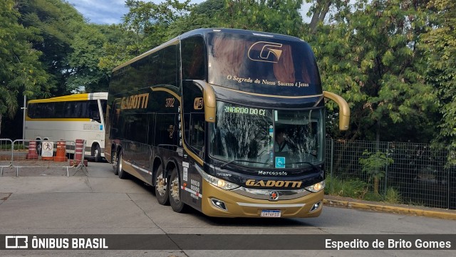 Auto Viação Gadotti 3702 na cidade de São Paulo, São Paulo, Brasil, por Espedito de Brito Gomes. ID da foto: 9653770.