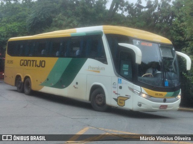 Empresa Gontijo de Transportes 18315 na cidade de São Paulo, São Paulo, Brasil, por Márcio Vinicius Oliveira. ID da foto: 9652424.