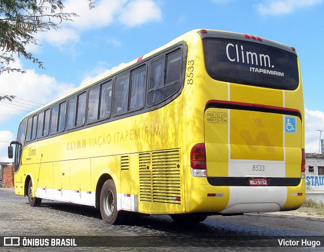 Viação Itapemirim 8533 na cidade de Caruaru, Pernambuco, Brasil, por Victor Hugo. ID da foto: 9652912.