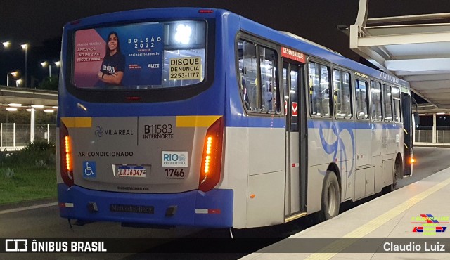 Viação Vila Real B11583 na cidade de Rio de Janeiro, Rio de Janeiro, Brasil, por Claudio Luiz. Número da foto: #9655845.