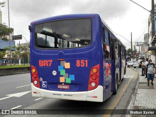 BR7 Mobilidade 851 na cidade de São Bernardo do Campo, São Paulo, Brasil, por Welton Xavier. ID da foto: 9656654.