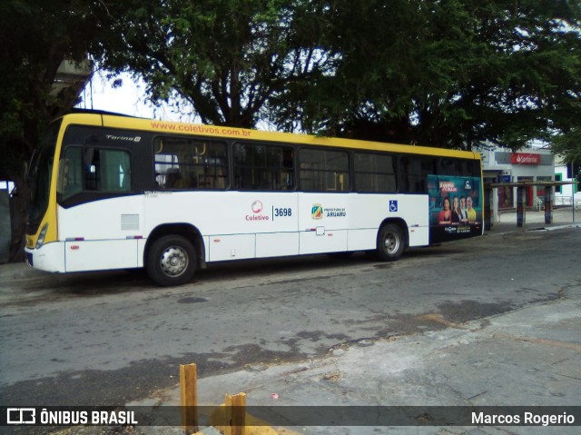 Coletivo Transportes 3698 na cidade de Caruaru, Pernambuco, Brasil, por Marcos Rogerio. Número da foto: #9660027.