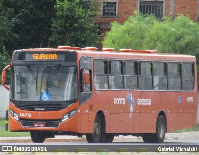 VCG - Viação Campos Gerais 1475 na cidade de Ponta Grossa, Paraná, Brasil, por Gabriel Michalski. ID da foto: 9659366.