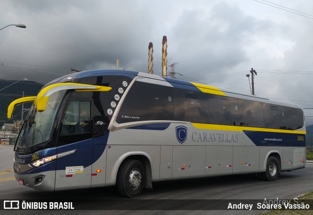 Caravellas Transportes e Turismo 2002 na cidade de Cubatão, São Paulo, Brasil, por Andrey  Soares Vassão. ID da foto: 9658571.