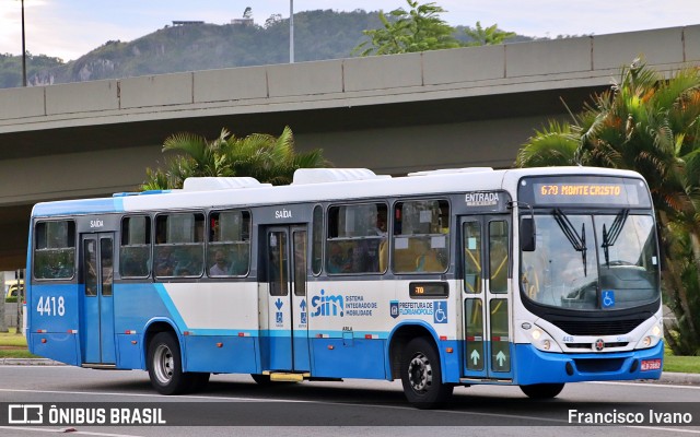Transporte Coletivo Estrela 4418 na cidade de Florianópolis, Santa Catarina, Brasil, por Francisco Ivano. Número da foto: #9659621.