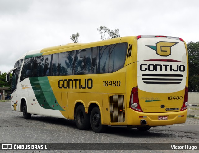 Empresa Gontijo de Transportes 18480 na cidade de Caruaru, Pernambuco, Brasil, por Victor Hugo. ID da foto: 9658369.