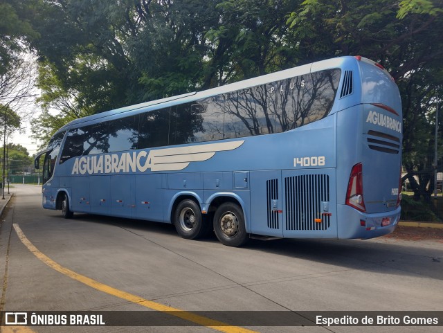 Viação Águia Branca 14008 na cidade de São Paulo, São Paulo, Brasil, por Espedito de Brito Gomes. ID da foto: 9657977.