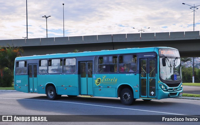 Transporte Coletivo Estrela 1206 na cidade de Florianópolis, Santa Catarina, Brasil, por Francisco Ivano. ID da foto: 9661667.