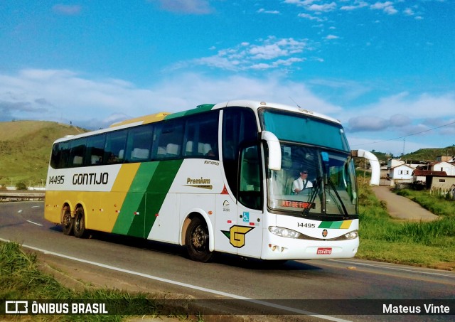 Empresa Gontijo de Transportes 14495 na cidade de Santos Dumont, Minas Gerais, Brasil, por Mateus Vinte. ID da foto: 9663163.