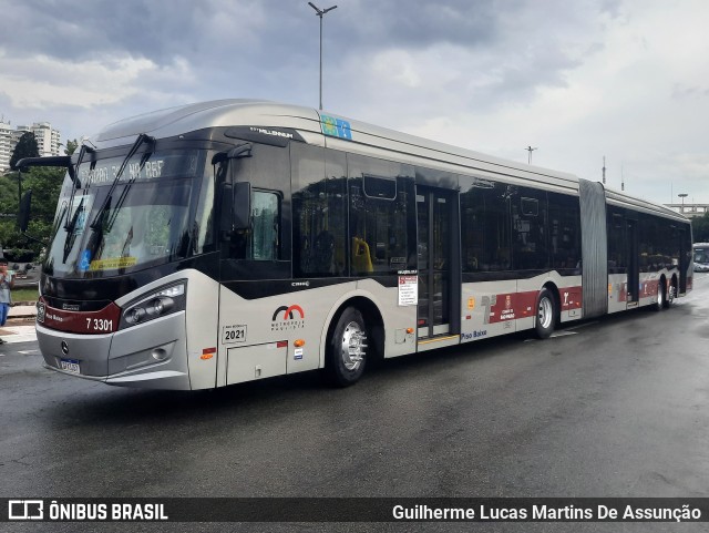 Viação Metrópole Paulista - Zona Sul 7 3301 na cidade de São Paulo, São Paulo, Brasil, por Guilherme Lucas Martins De Assunção. ID da foto: 9661015.