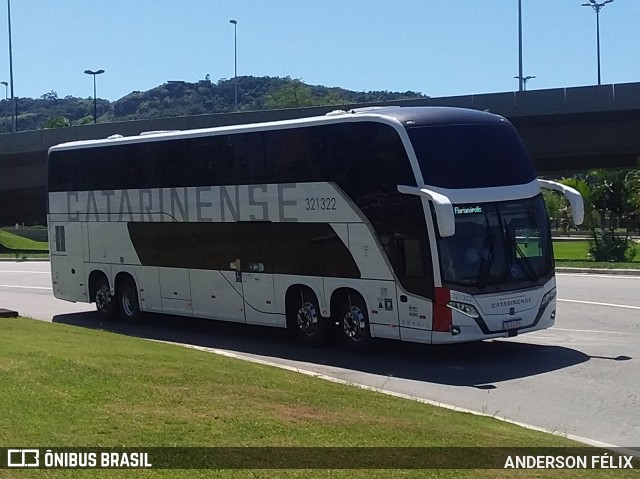 Auto Viação Catarinense 321322 na cidade de Florianópolis, Santa Catarina, Brasil, por ANDERSON FÉLIX. ID da foto: 9661923.