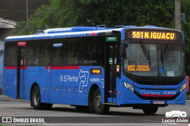 Viação Nossa Senhora da Penha RJ 188.070 na cidade de Nova Iguaçu, Rio de Janeiro, Brasil, por Lucas Alvim. Número da foto: #9662706.