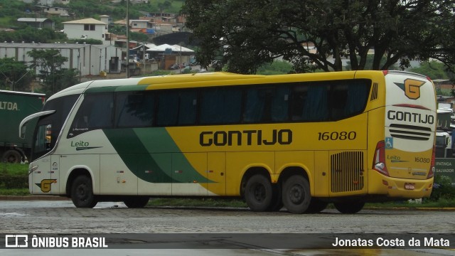 Empresa Gontijo de Transportes 16080 na cidade de João Monlevade, Minas Gerais, Brasil, por Jonatas Costa da Mata. ID da foto: 9667241.