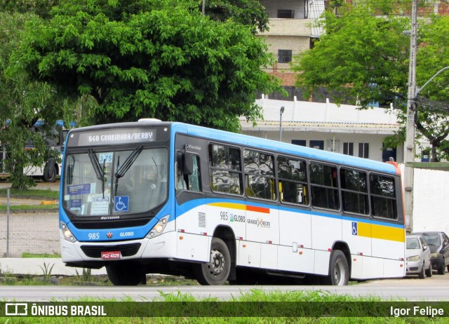Transportadora Globo 985 na cidade de Recife, Pernambuco, Brasil, por Igor Felipe. ID da foto: 9667960.