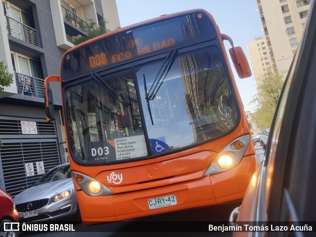 Voy Santiago CJRY42 na cidade de Santiago, Santiago, Metropolitana de Santiago, Chile, por Benjamín Tomás Lazo Acuña. Número da foto: #9668638.