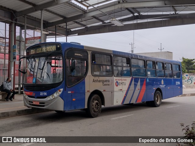 Viação Cidade de Caieiras 22114 na cidade de Franco da Rocha, São Paulo, Brasil, por Espedito de Brito Gomes. Número da foto: #9666350.