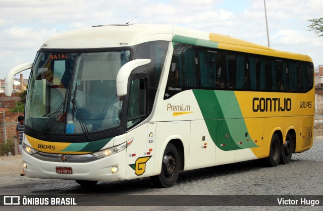 Empresa Gontijo de Transportes 18045 na cidade de Caruaru, Pernambuco, Brasil, por Victor Hugo. ID da foto: 9671581.