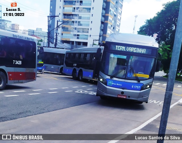 Viação Grajaú S.A. 6 1757 na cidade de São Paulo, São Paulo, Brasil, por Lucas Santos da Silva. ID da foto: 9669503.