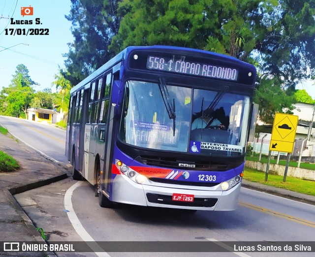 Auto Viação Bragança Metropolitana > Viação Raposo Tavares 12.303 na cidade de São Paulo, São Paulo, Brasil, por Lucas Santos da Silva. ID da foto: 9669505.