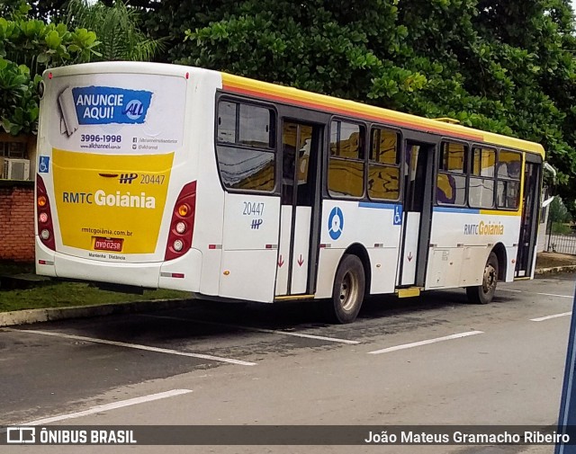 HP Transportes Coletivos 20447 na cidade de Aparecida de Goiânia, Goiás, Brasil, por João Mateus Gramacho Ribeiro. Número da foto: #9672344.