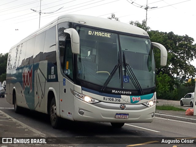 Auto Viação 1001 RJ 108.316 na cidade de Nova Iguaçu, Rio de Janeiro, Brasil, por Augusto César. Número da foto: #9669740.
