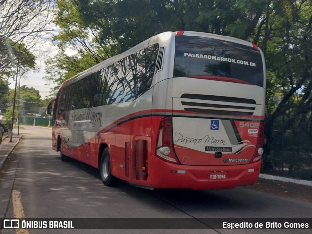 Empresa de Ônibus Pássaro Marron 5402 na cidade de São Paulo, São Paulo, Brasil, por Espedito de Brito Gomes. ID da foto: 9671362.