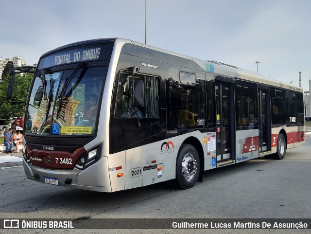 Viação Metrópole Paulista - Zona Sul 7 3482 na cidade de São Paulo, São Paulo, Brasil, por Guilherme Lucas Martins De Assunção. ID da foto: 9672388.