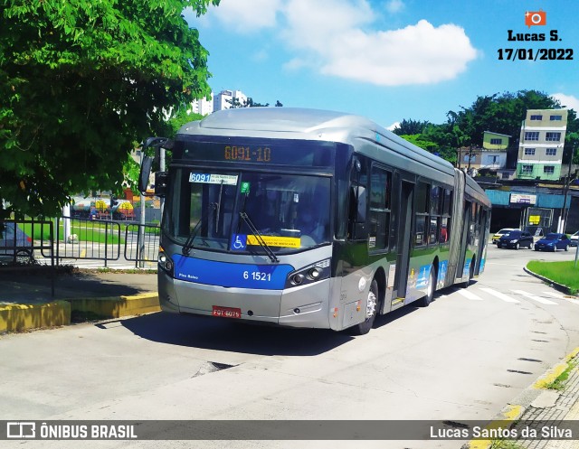 Viação Grajaú S.A. 6 1521 na cidade de São Paulo, São Paulo, Brasil, por Lucas Santos da Silva. ID da foto: 9669488.