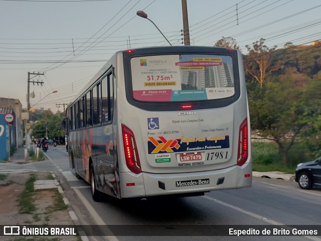 Rápido Campinas 17981 na cidade de Franco da Rocha, São Paulo, Brasil, por Espedito de Brito Gomes. ID da foto: 9669290.