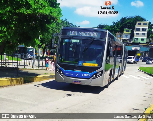 Viação Grajaú S.A. 6 1803 na cidade de São Paulo, São Paulo, Brasil, por Lucas Santos da Silva. ID da foto: 9669482.