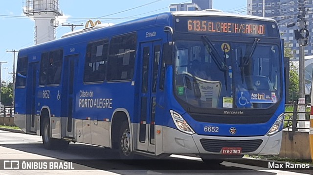 SOPAL - Sociedade de Ônibus Porto-Alegrense Ltda. 6652 na cidade de Porto Alegre, Rio Grande do Sul, Brasil, por Max Ramos. Número da foto: #9617795.