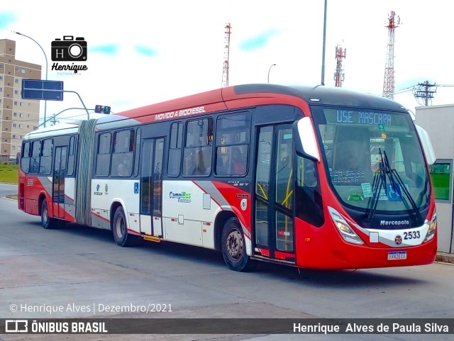 Expresso CampiBus 2533 na cidade de Campinas, São Paulo, Brasil, por Henrique Alves de Paula Silva. ID da foto: 9617552.