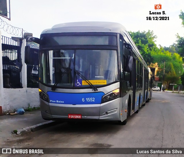 Viação Grajaú S.A. 6 1552 na cidade de São Paulo, São Paulo, Brasil, por Lucas Santos da Silva. Número da foto: #9616076.