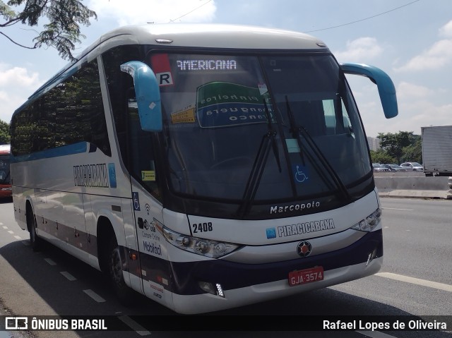 Viação Piracicabana 2408 na cidade de São Paulo, São Paulo, Brasil, por Rafael Lopes de Oliveira. Número da foto: #9616512.