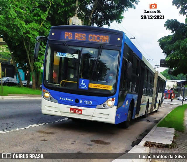 Viação Grajaú S.A. 6 1190 na cidade de São Paulo, São Paulo, Brasil, por Lucas Santos da Silva. Número da foto: #9616019.