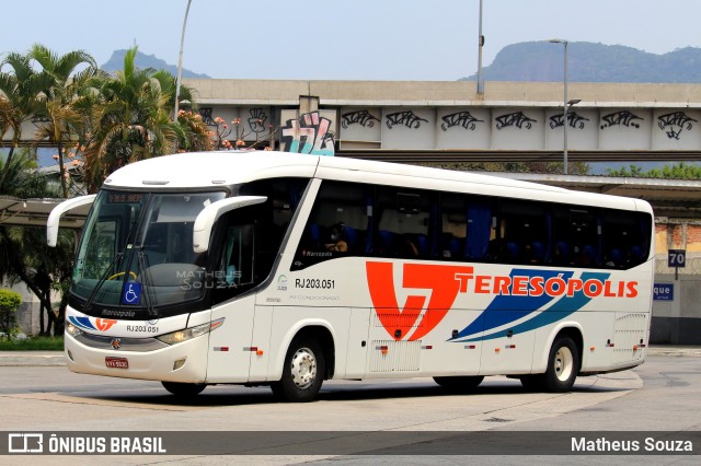 Viação Teresópolis RJ 203.051 na cidade de Rio de Janeiro, Rio de Janeiro, Brasil, por Matheus Souza. Número da foto: #9675157.