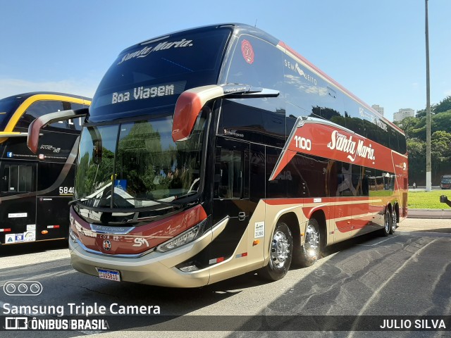 Santa Maria Fretamento e Turismo 1100 na cidade de São Paulo, São Paulo, Brasil, por JULIO SILVA. ID da foto: 9675149.