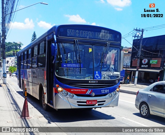 Auto Viação Bragança Metropolitana > Viação Raposo Tavares 12.301 na cidade de São Paulo, São Paulo, Brasil, por Lucas Santos da Silva. ID da foto: 9672764.